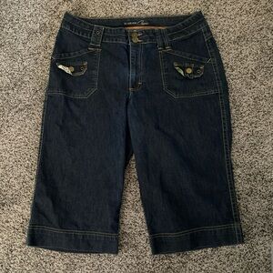 RIDERS Copper jeans juniors size 15 STRETCH dark blue capri style Denim Capris